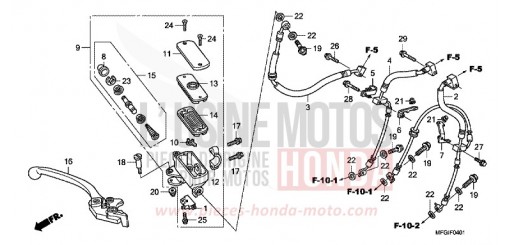 MAITRE-CYLINDRE FREIN AV. (CB600FA/FA3) CB600FAA de 2010